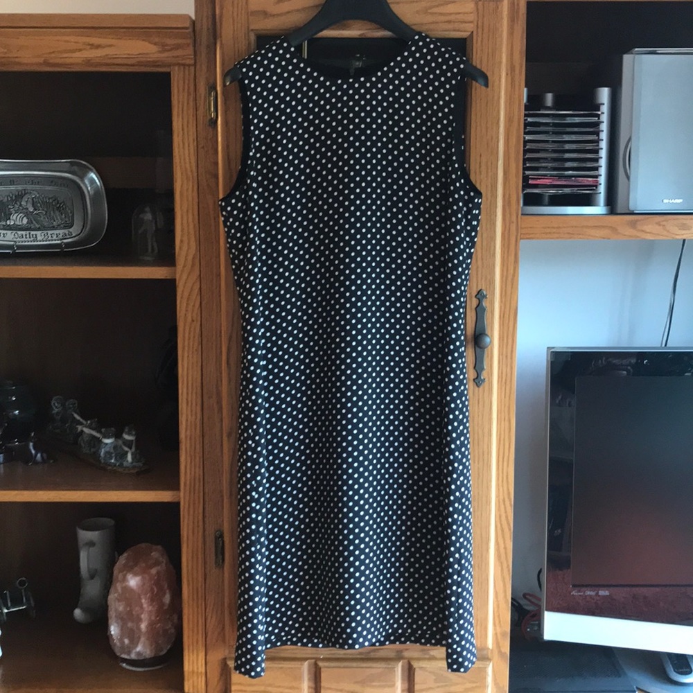 Black and white polka dot dress